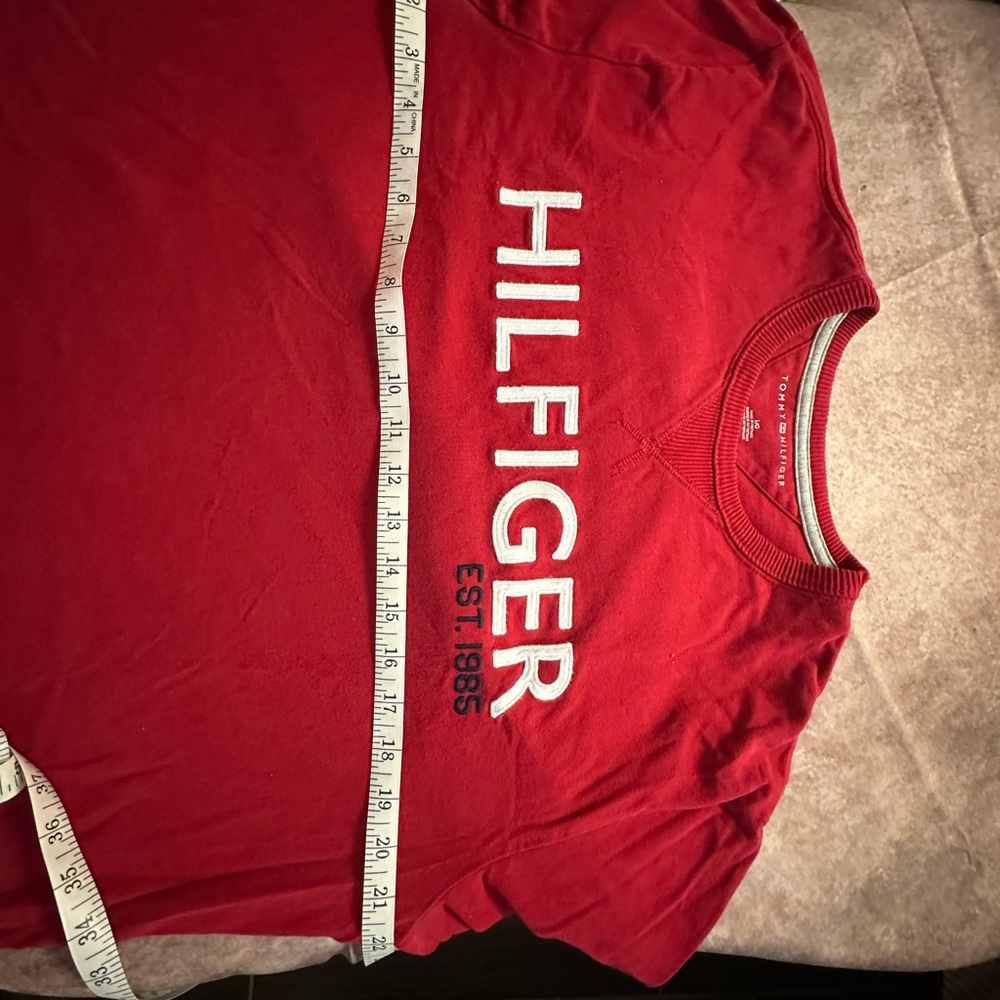 Tommy Hilfiger red long sleeve e men’s red Large shirt - Picture 4 of 8